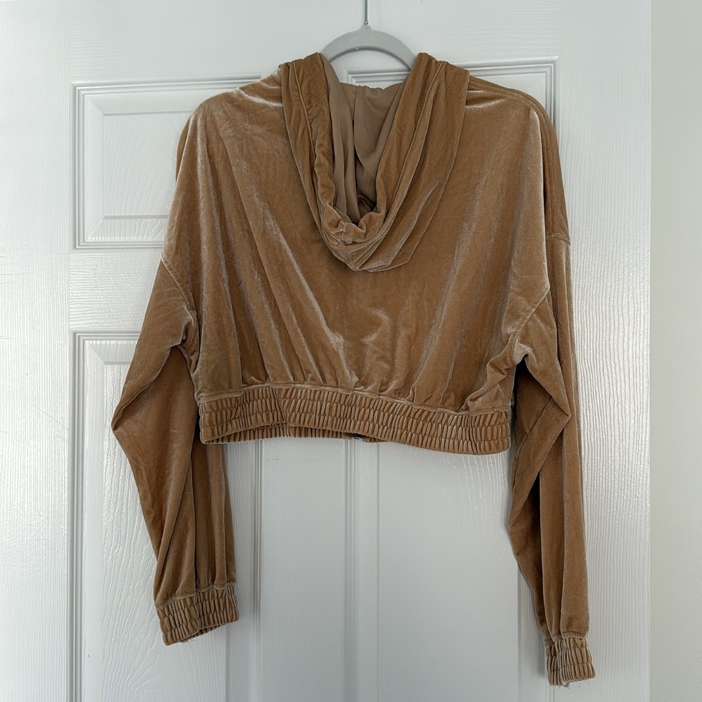 NEW- H&M Divided Velour Cropped Y2K Hoodie Jacket - Picture 8 of 10
